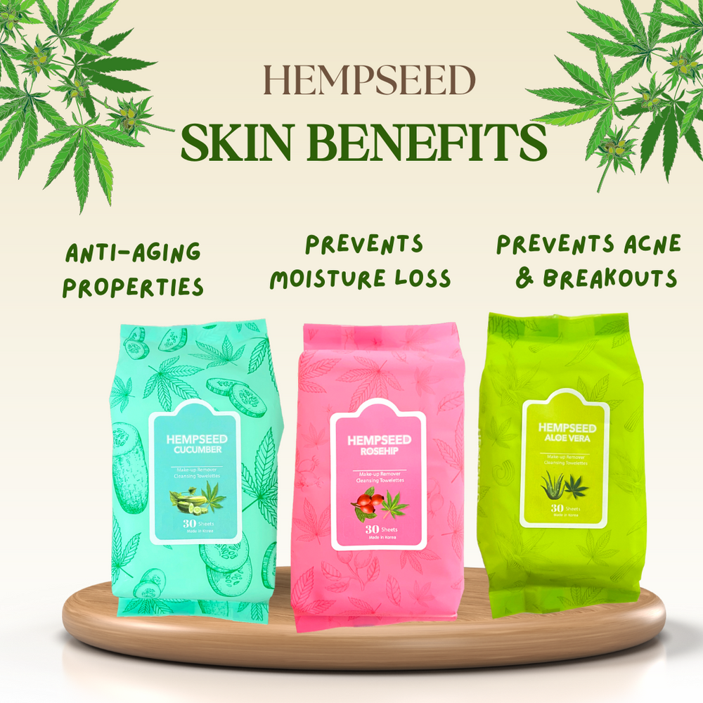 Hemp Seed Cucumber Makeup Remover Wipes