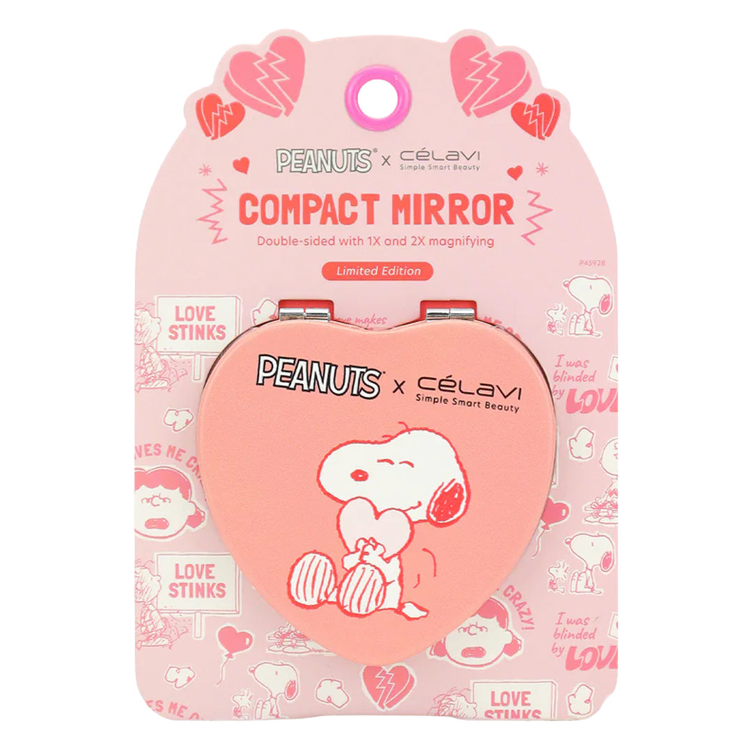 #P45928 - ESPEJO COMPACTO DE TACTO SUAVE CON FORMA DE CORAZÓN DE PEANUTS (DÍA DE SAN VALENTÍN)
