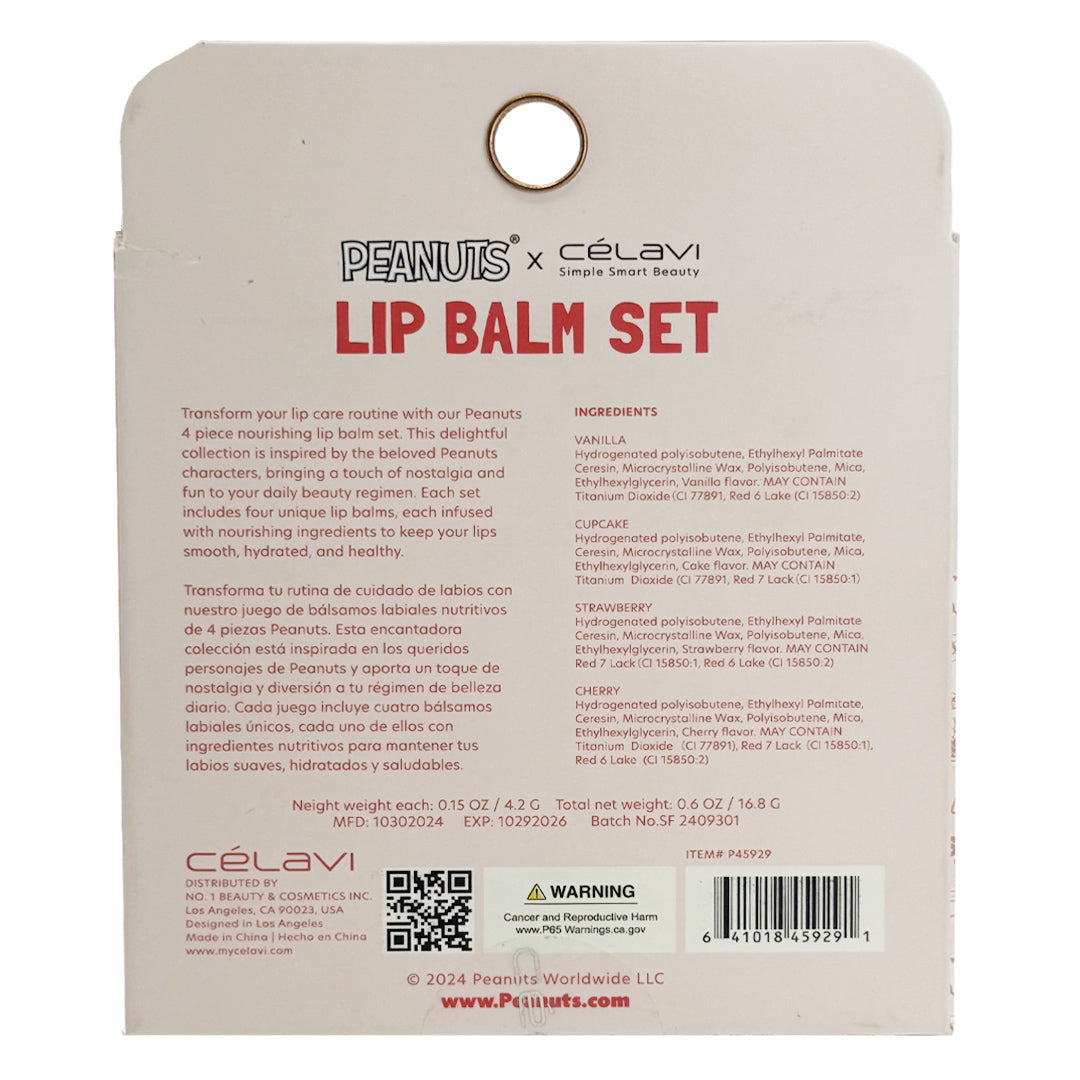 PEANUTS 4 PC LIP BALM SET