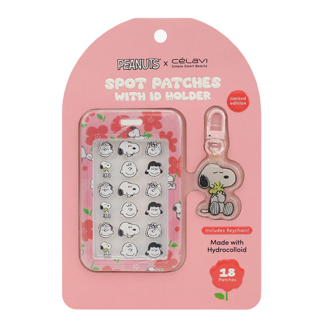 #P46029 - PARCHES DE MANCHAS DE PEANUTS DE 18 PIEZAS EN ESTUCHE DE IDENTIFICACIÓN CON LLAVERO