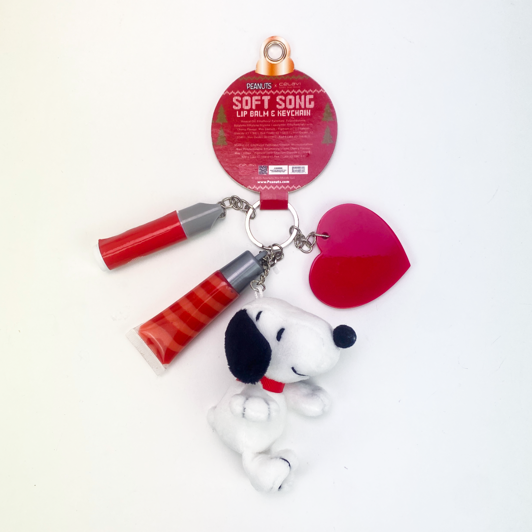 PEANUTS CHRISTMAS LIP BALM AND KEYCHAIN