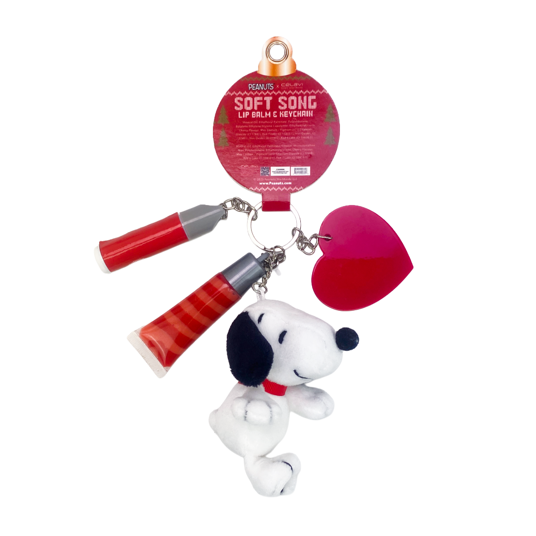 PEANUTS CHRISTMAS LIP BALM AND KEYCHAIN