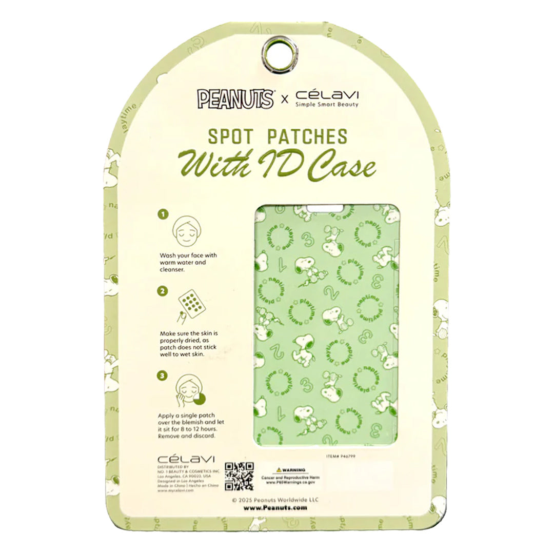 Celavi Peanuts 18 Piece Spot Patches and ID Case with Keychain