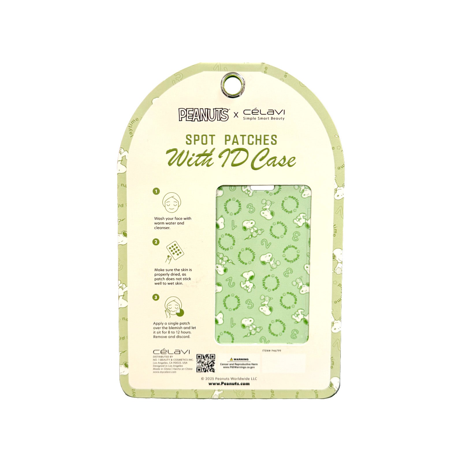 Celavi Peanuts 18 Piece Spot Patches and ID Case with Keychain