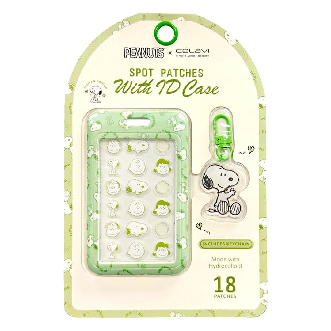 Celavi Peanuts 18 Piece Spot Patches and ID Case with Keychain