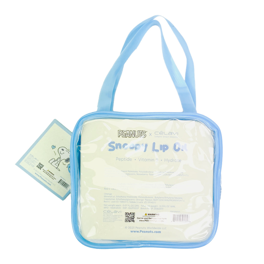 #P60101 - PEANUTS - ACEITE DE LABIOS DE 3 PIEZAS CON BOLSA