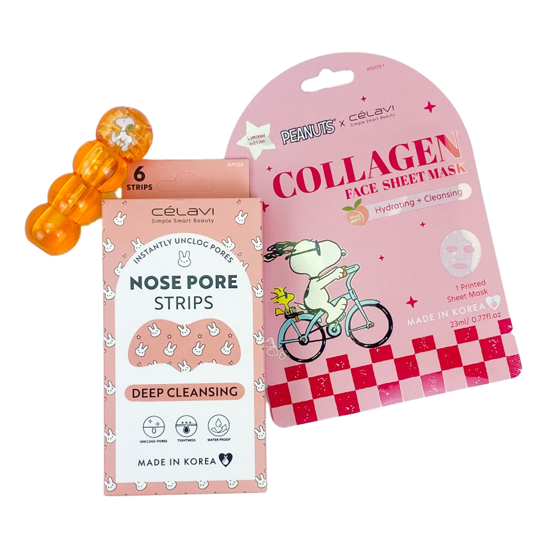 #P60101 - PEANUTS - ACEITE DE LABIOS DE 3 PIEZAS CON BOLSA