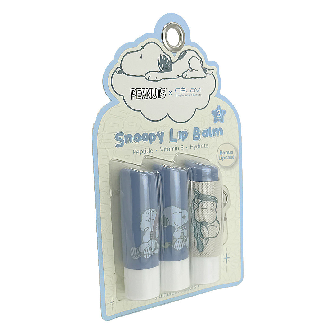 PEANUTS - 3PC LIP BALM WITH LIP HOLDER