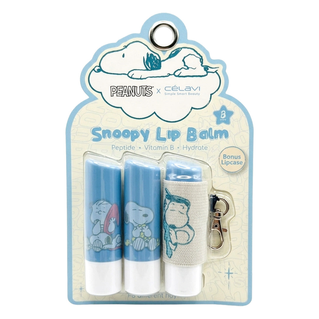 PEANUTS - 3PC LIP BALM WITH LIP HOLDER