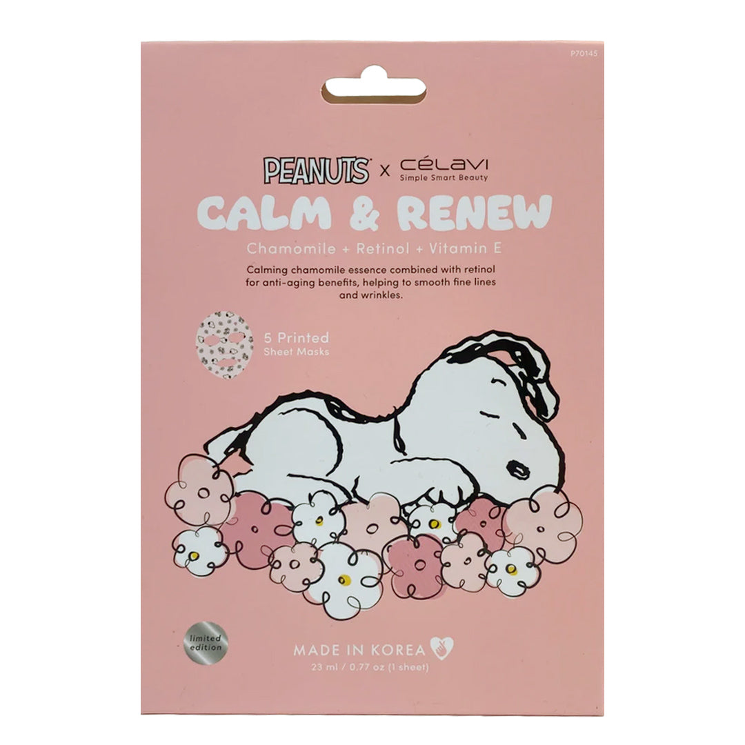 PEANUTS PRINTED SHEET MASK - CHAMOMILE + RETINOL + VITAMIN E