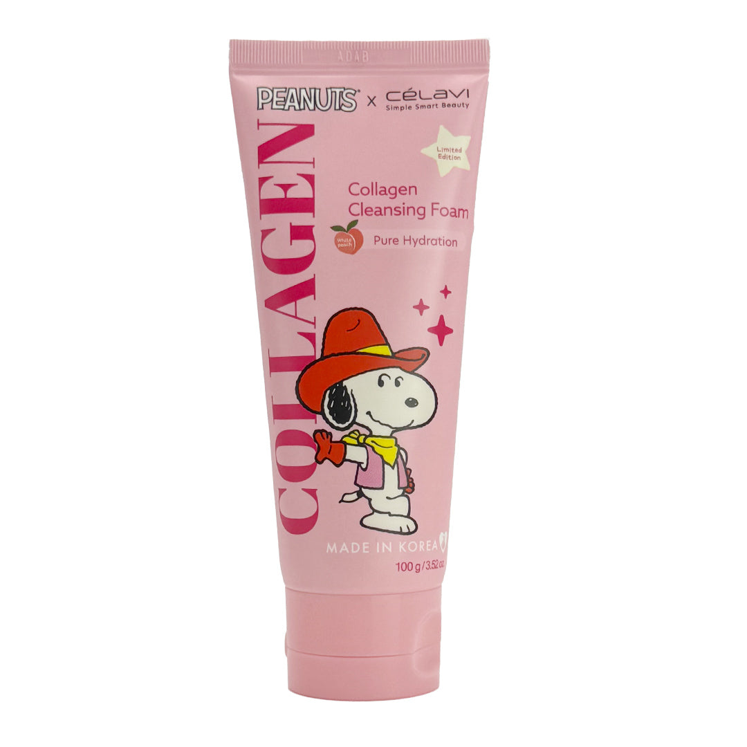 PEANUTS - 1PC COLLAGEN CLEANSING FOAM_WHITE PEACH 100g