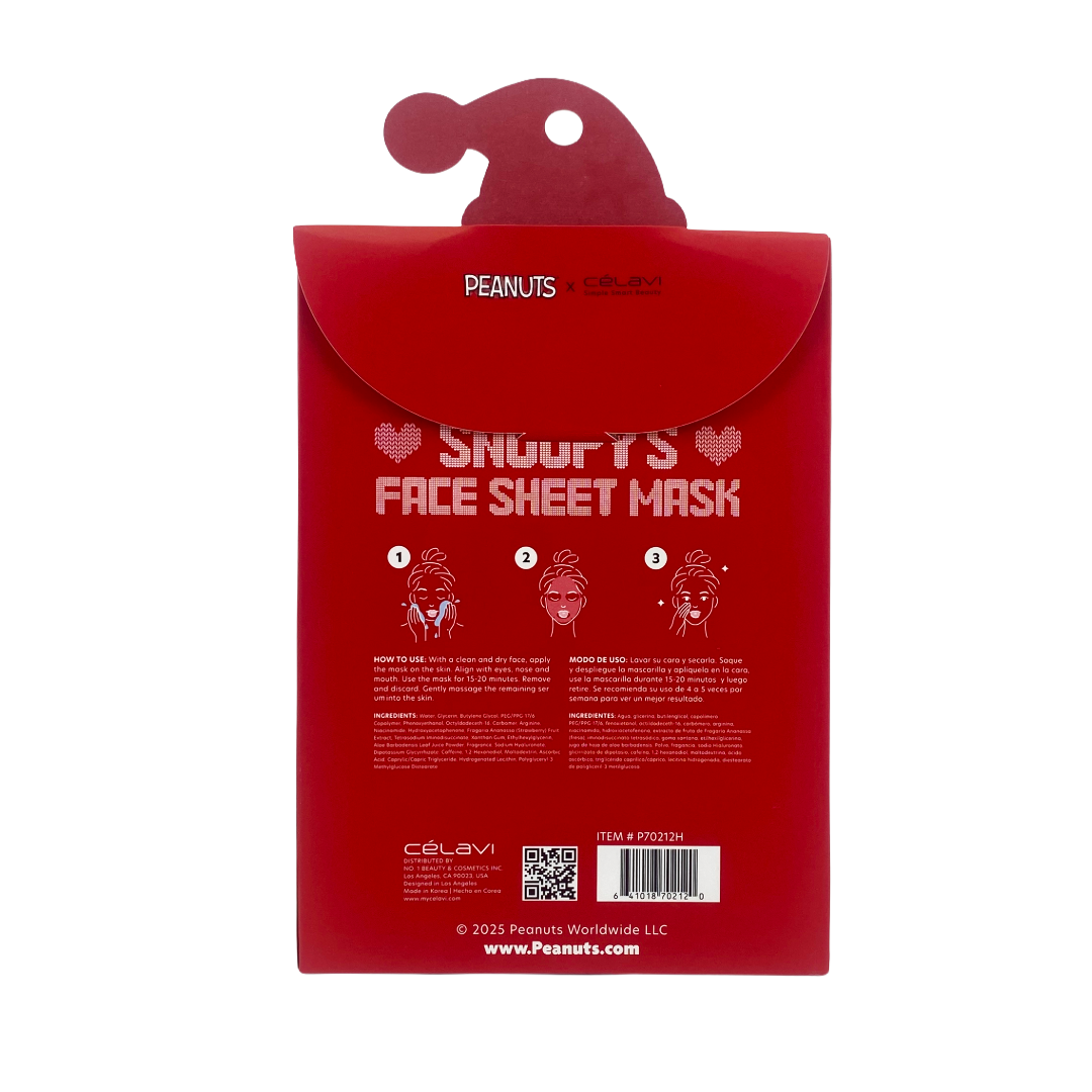 Peanuts Holiday 5 Pack Face Sheet Mask