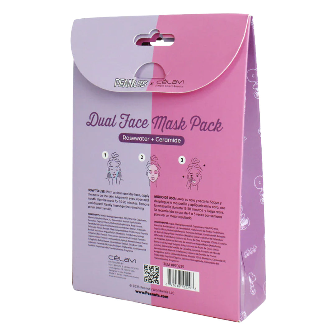 Peanuts Dual Face Mask 5 Pack - Rosewater + Ceramides