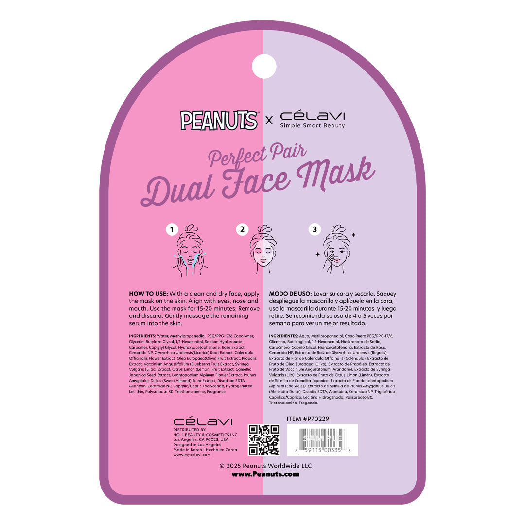 Peanuts Dual Face Mask 5 Pack - Rosewater + Ceramides