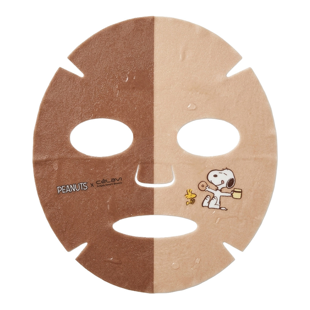 #P70231 - Mascarilla facial doble Peanuts (paquete de 5) - Café + Niacinamida