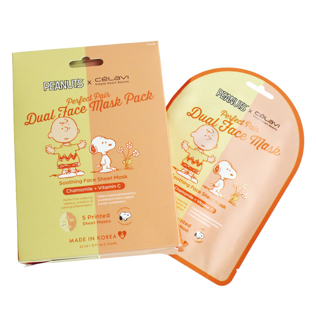 #P70238 - Mascarilla facial doble de cacahuetes (paquete de 5) - Manzanilla + Vitamina C