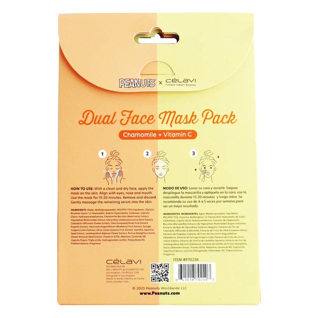 #P70238 - Mascarilla facial doble de cacahuetes (paquete de 5) - Manzanilla + Vitamina C