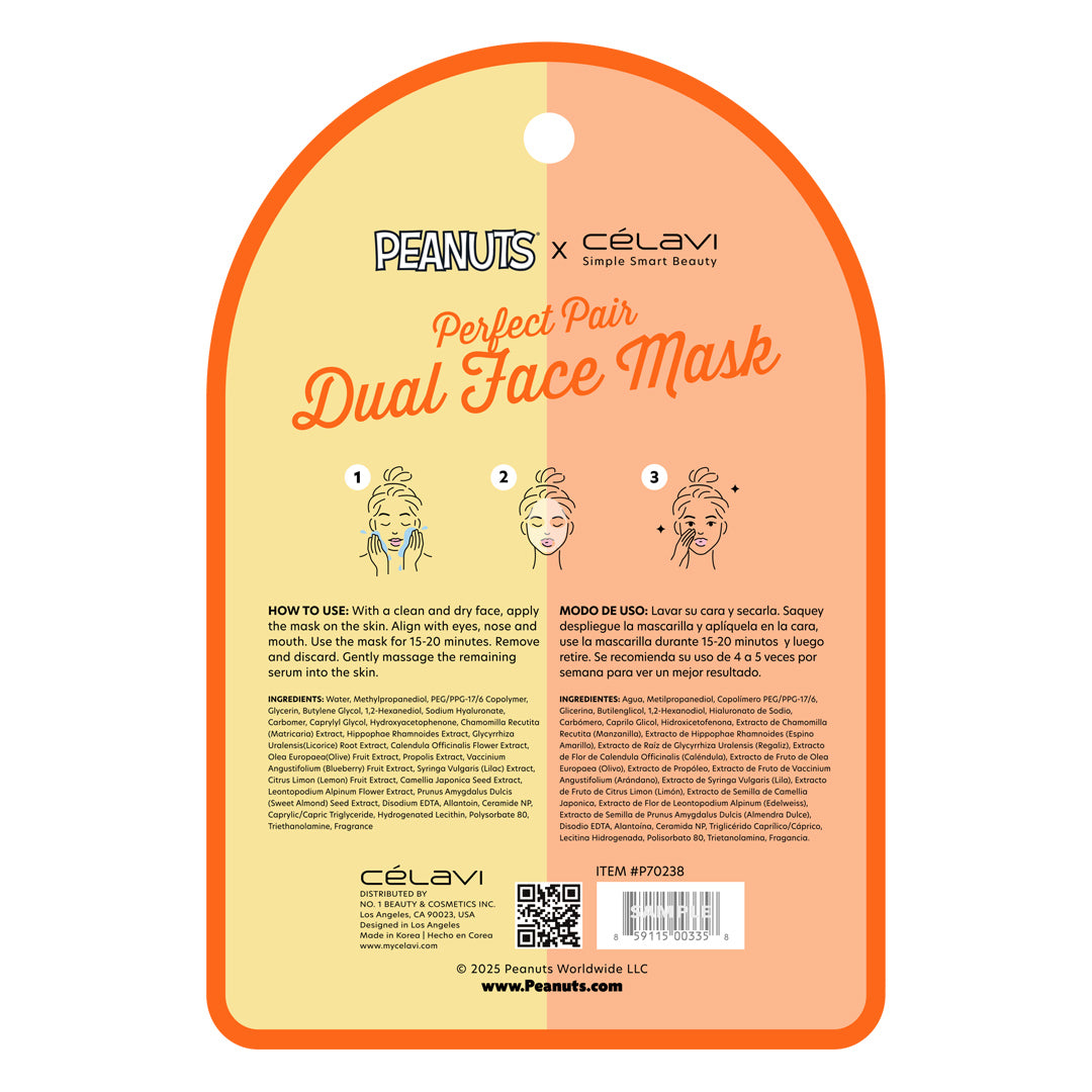 #P70238 - Mascarilla facial doble de cacahuetes (paquete de 5) - Manzanilla + Vitamina C