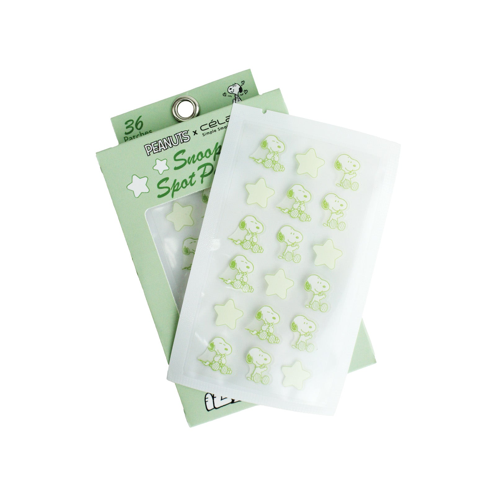 Celavi Peanuts 36 Spot Patches Green Theme