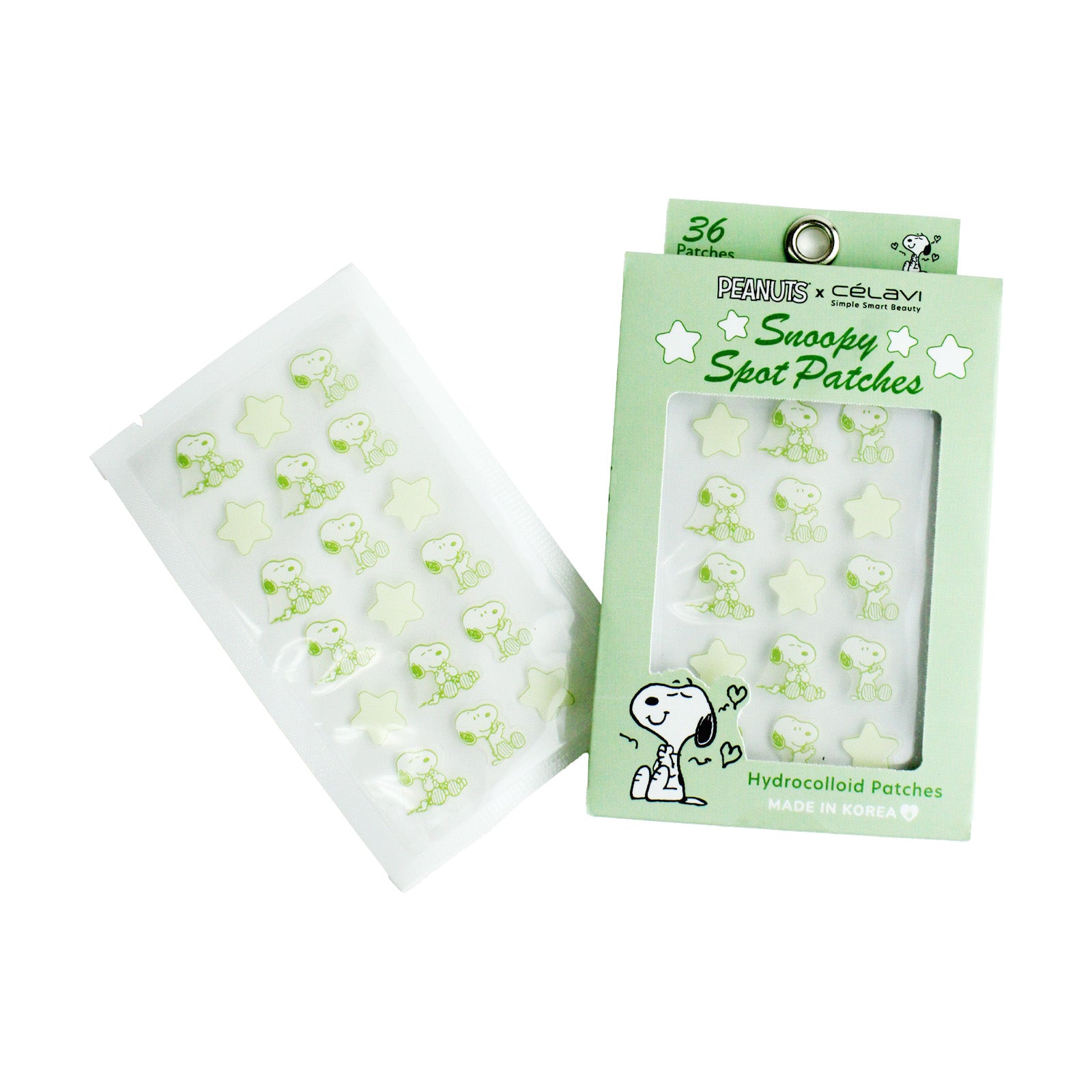 Celavi Peanuts 36 Spot Patches Green Theme