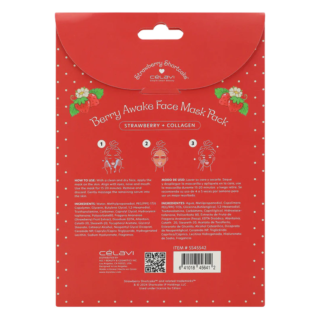 #SS45542 - 5 MASCARILLAS FACIALES DE TARTA DE FRESA
