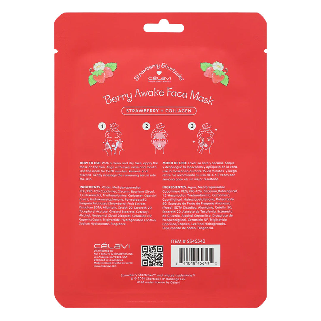 5PC STRAWBERRY SHORTCAKE FACE SHEET MASK