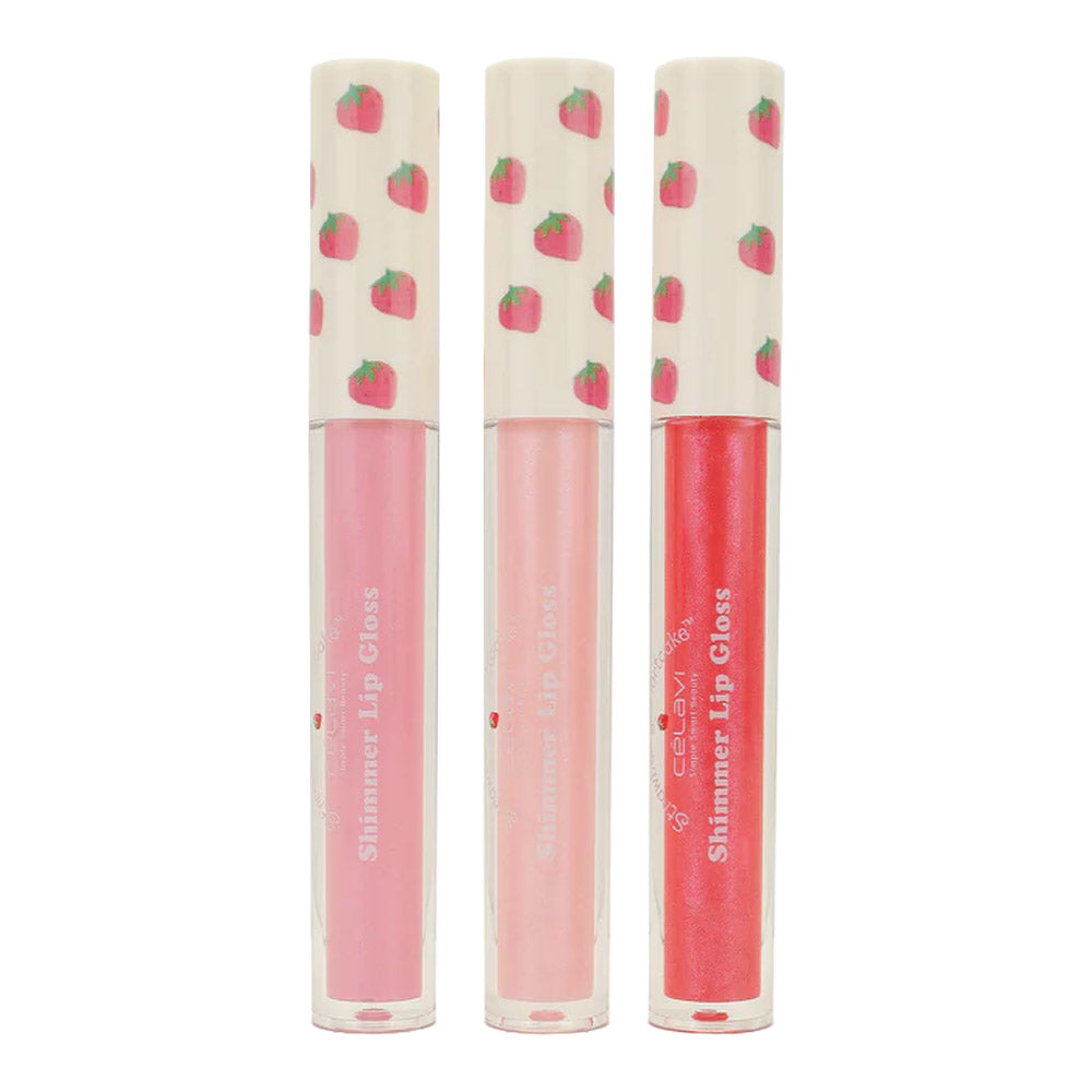 #SS45548 - BRILLO DE LABIOS BRILLANTE STRAWBERRY SHORTCAKE DE 3 PIEZAS