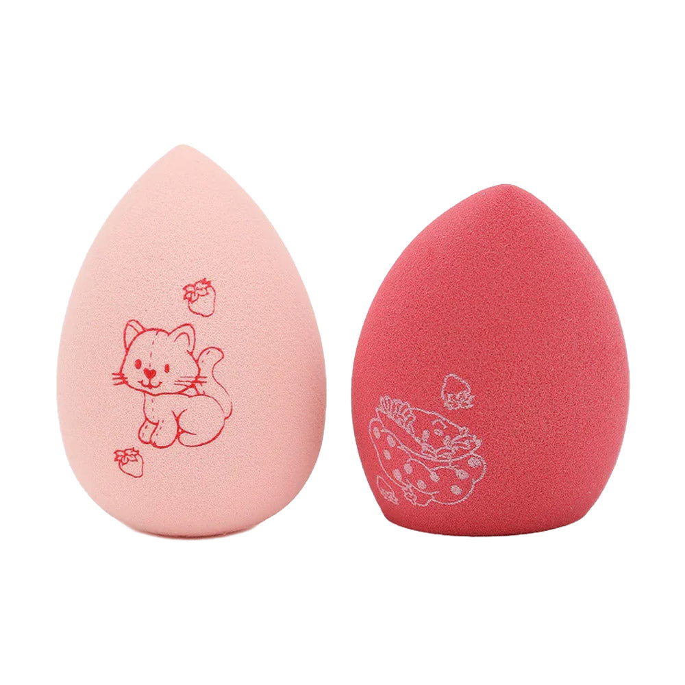 #SS45677 - 2 DIFUMINADORES DE MAQUILLAJE ESTAMPADOS DE TARTA DE FRESA