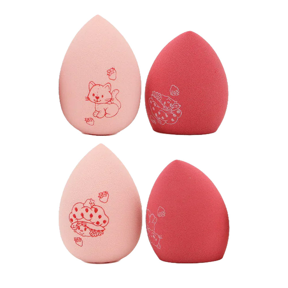 #SS45678 - 4 DIFUMINADORES DE MAQUILLAJE ESTAMPADOS CON TARTA DE FRESA