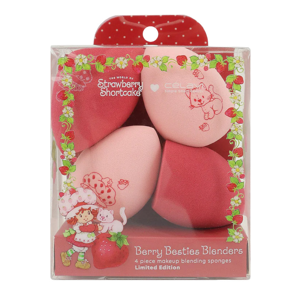 #SS45678 - 4 DIFUMINADORES DE MAQUILLAJE ESTAMPADOS CON TARTA DE FRESA