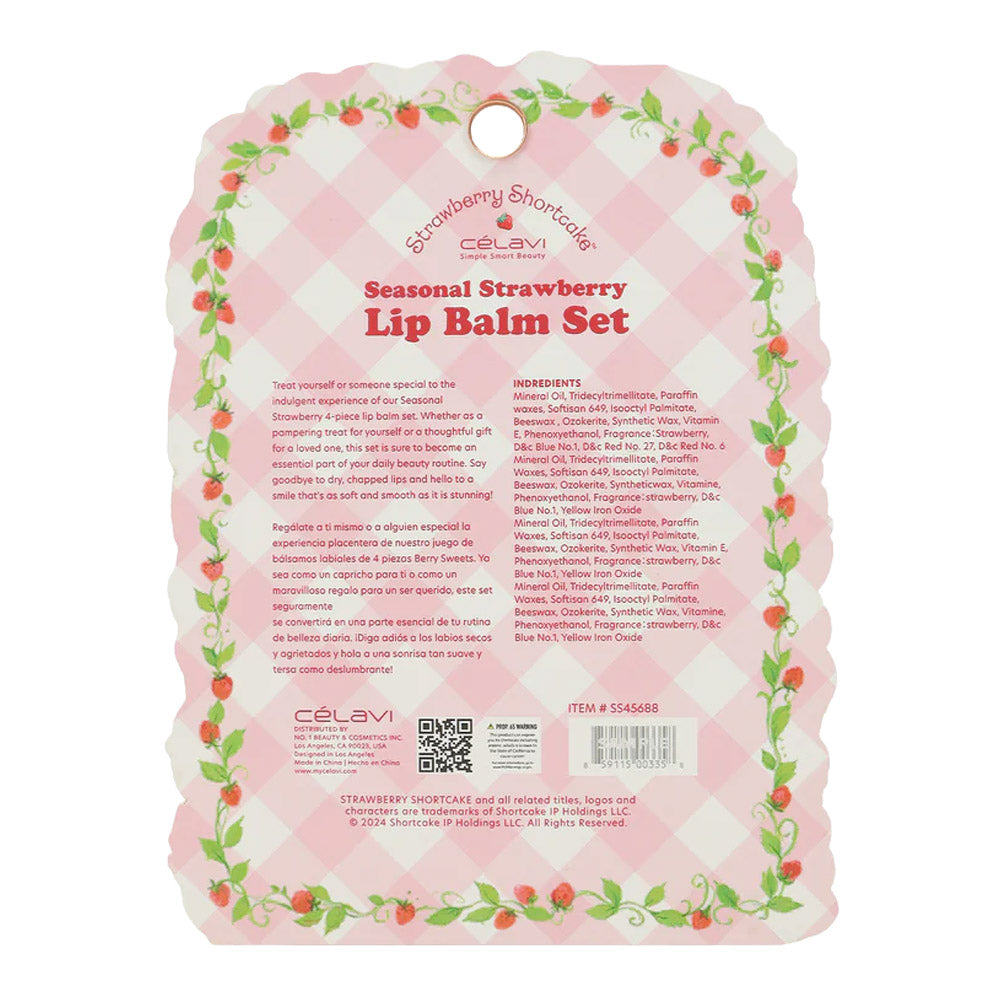 #SS45688 - SET DE 4 BÁLSAMOS LABIAL STRAWBERRY SHORTCAKE