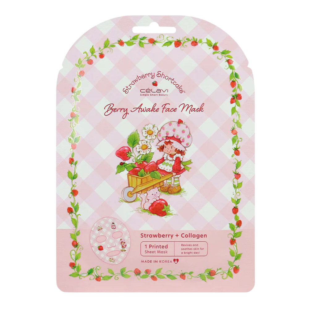 #SS45695 - MASCARILLA FACIAL DE TAPA DE TARTA DE FRESA (PAQUETE DE 5)