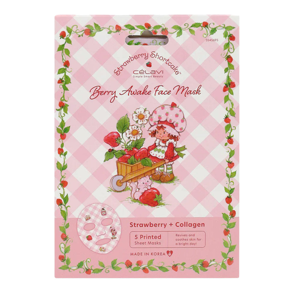 #SS45695 - MASCARILLA FACIAL DE TAPA DE TARTA DE FRESA (PAQUETE DE 5)