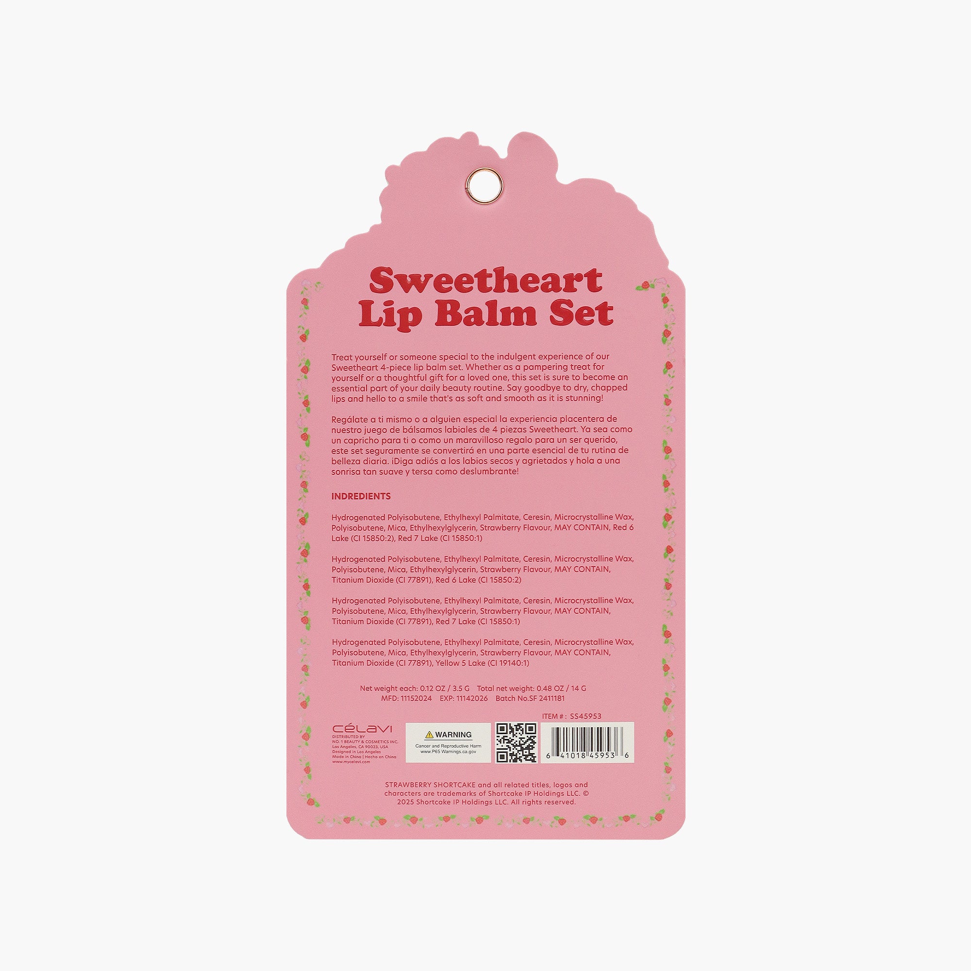 STRAWBERRY SHORTCAKE SWEETHEART LIP BALM SET