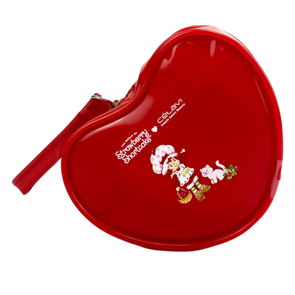 STRAWBERRY SHORTCAKE HEART BAG WITH 4 PC POWDER PUFFS