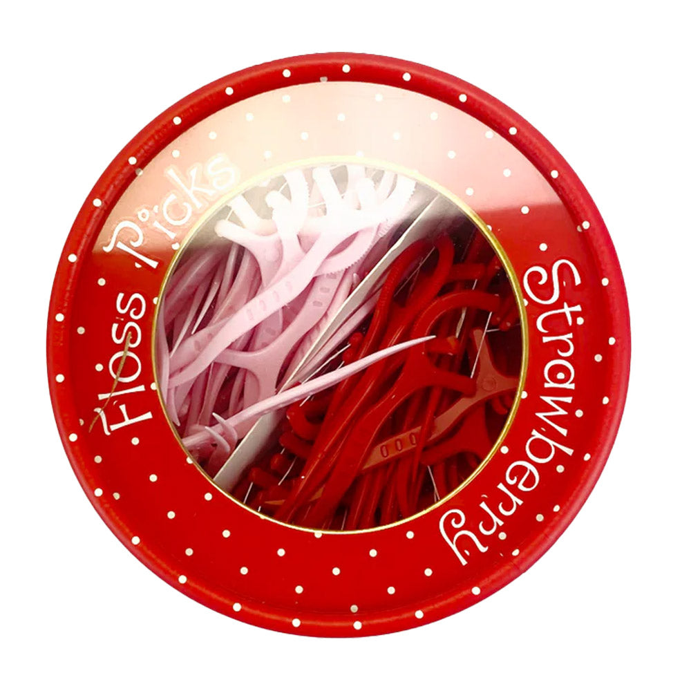 #SS46000 - 300 PALILLOS DE HILO DENTAL BIODEGRADABLES CON FORMA DE PASTEL DE FRESA