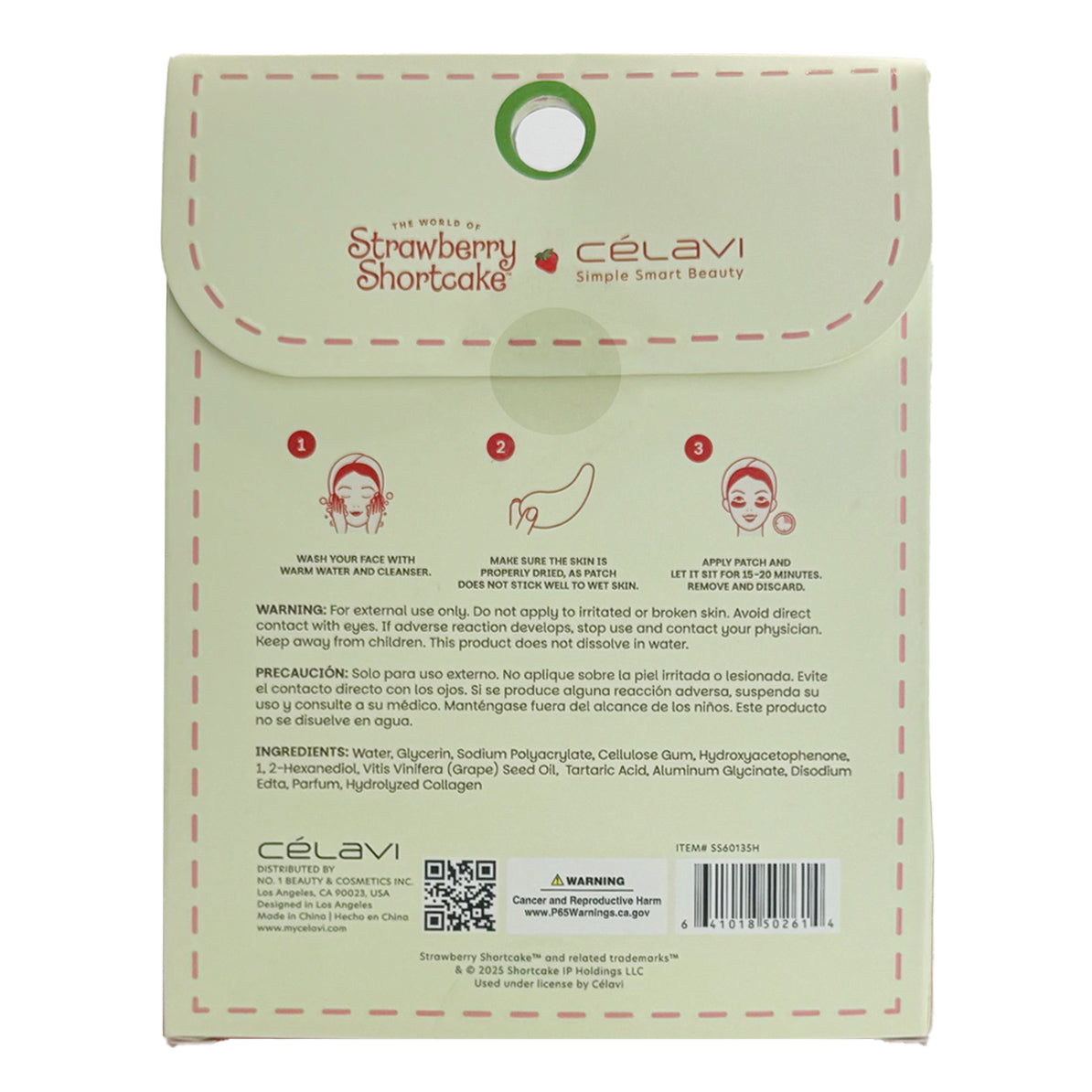 STRAWBERRY SHORTCAKE Holiday 5 Pair Printed Under Eye Patches