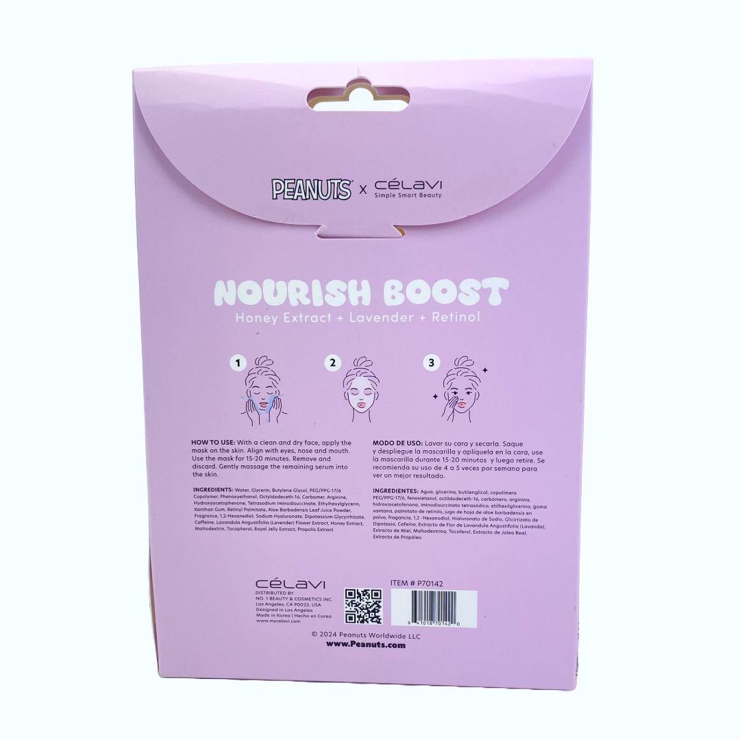 MASCARILLAS DE 5 PIEZAS CON REFUERZO NUTRITIVO DE CACAHUETE