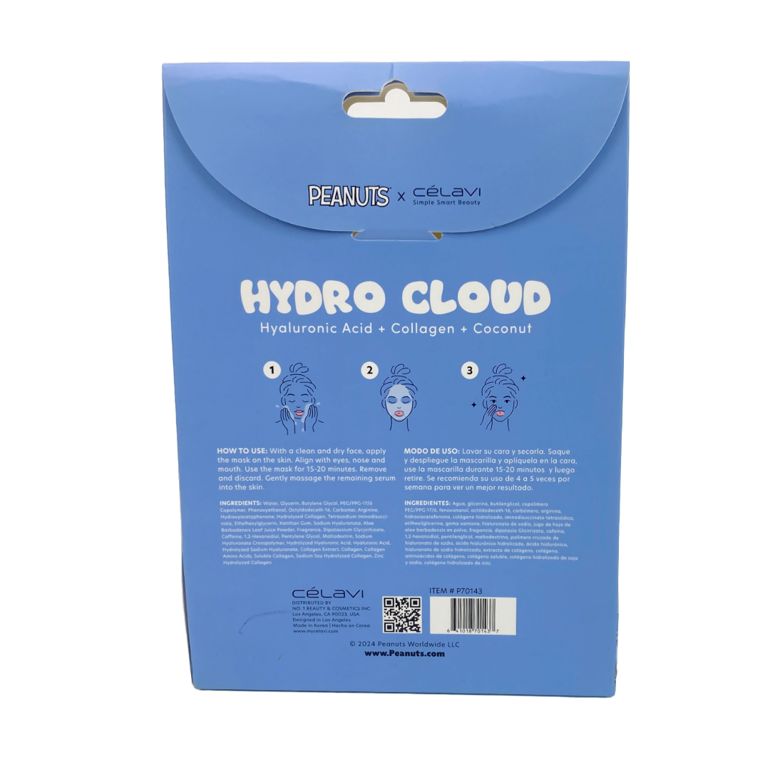 MASCARILLAS PEANUTS HYDRO CLOUD 5 PIEZAS