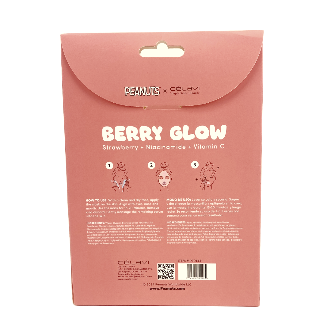 5 MASCARILLAS PEANUTS BERRY GLOW