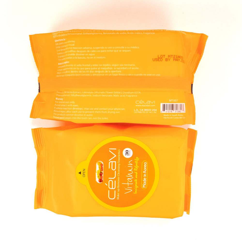 Vitamin Cleansing Wipes | 30 Sheets freeshipping - Celavi Beauty & Cosmetics