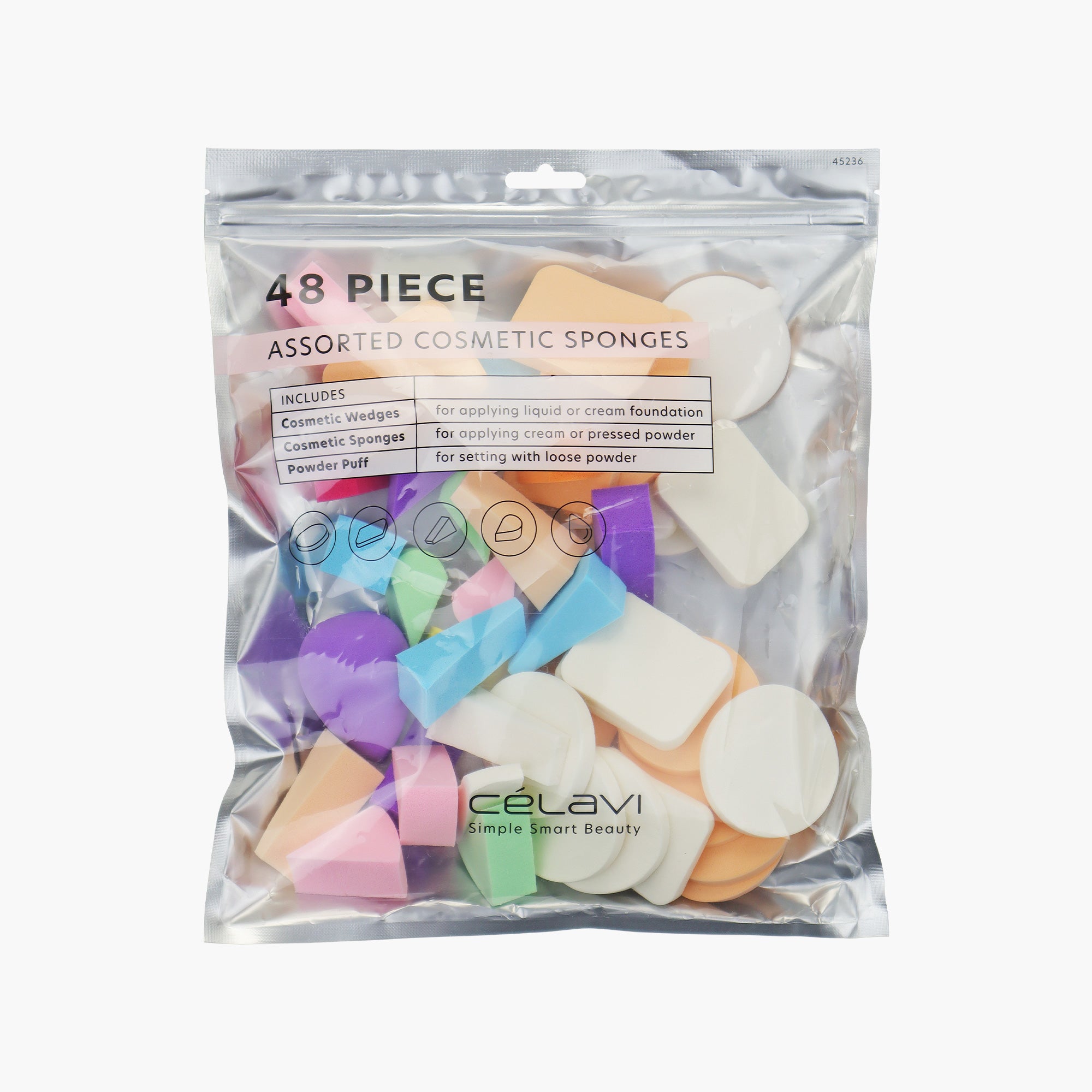 COSMETIC SPONGE ASSTED 48PC