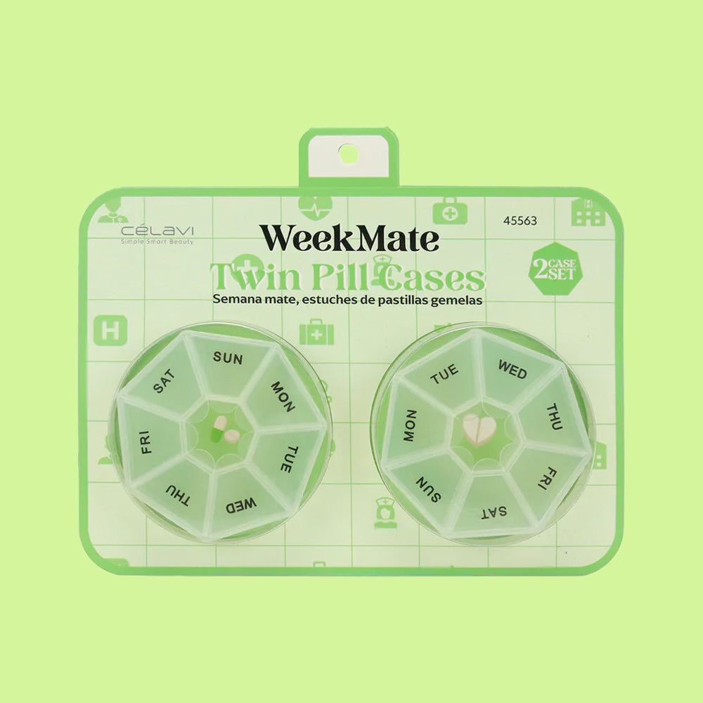2PC PILL CASE - WEEKMATE TWIN PILL CASE - GREEN