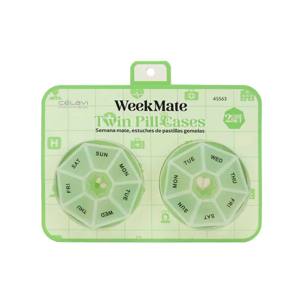 2PC PILL CASE - WEEKMATE TWIN PILL CASE - GREEN