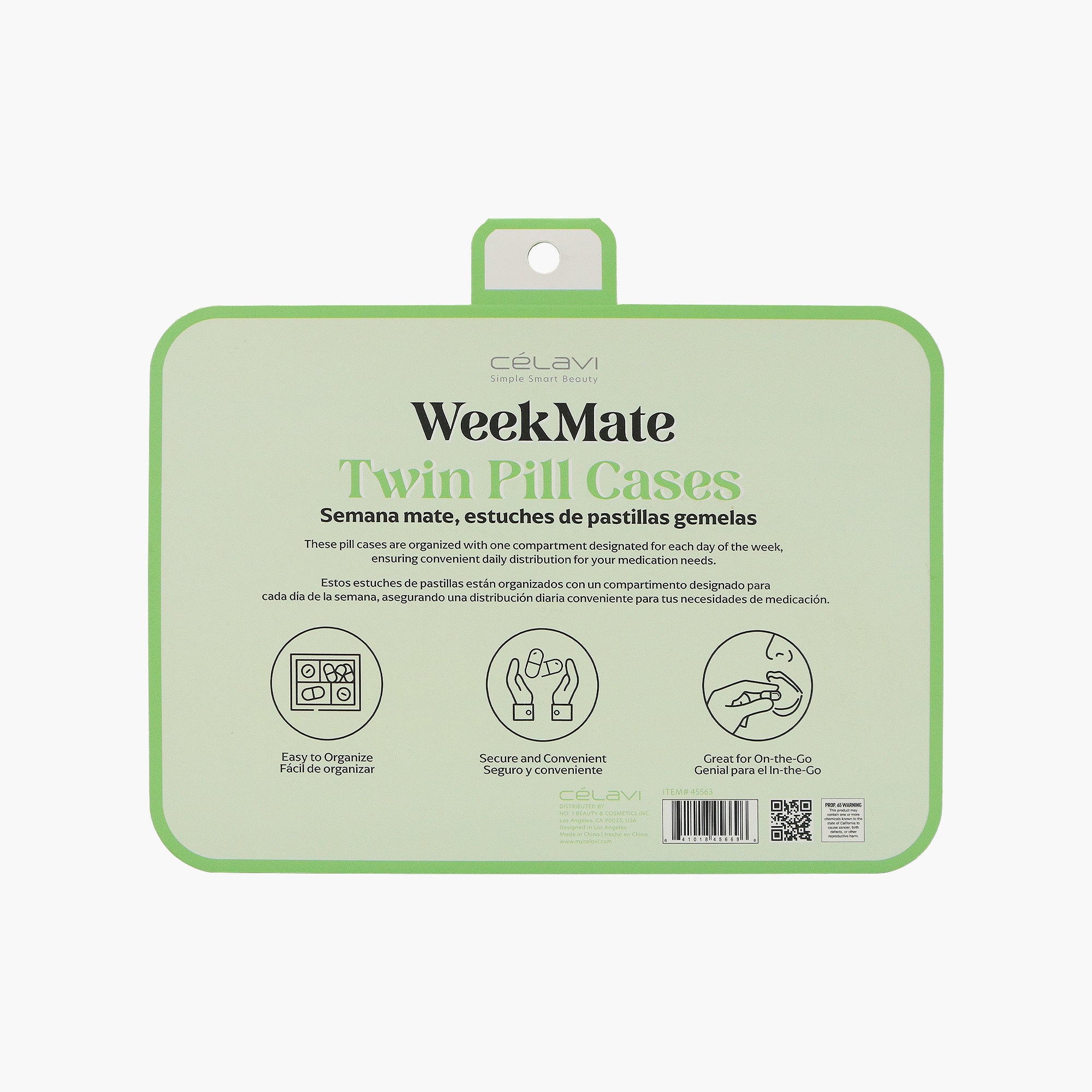 2PC PILL CASE - WEEKMATE TWIN PILL CASE, GREEN