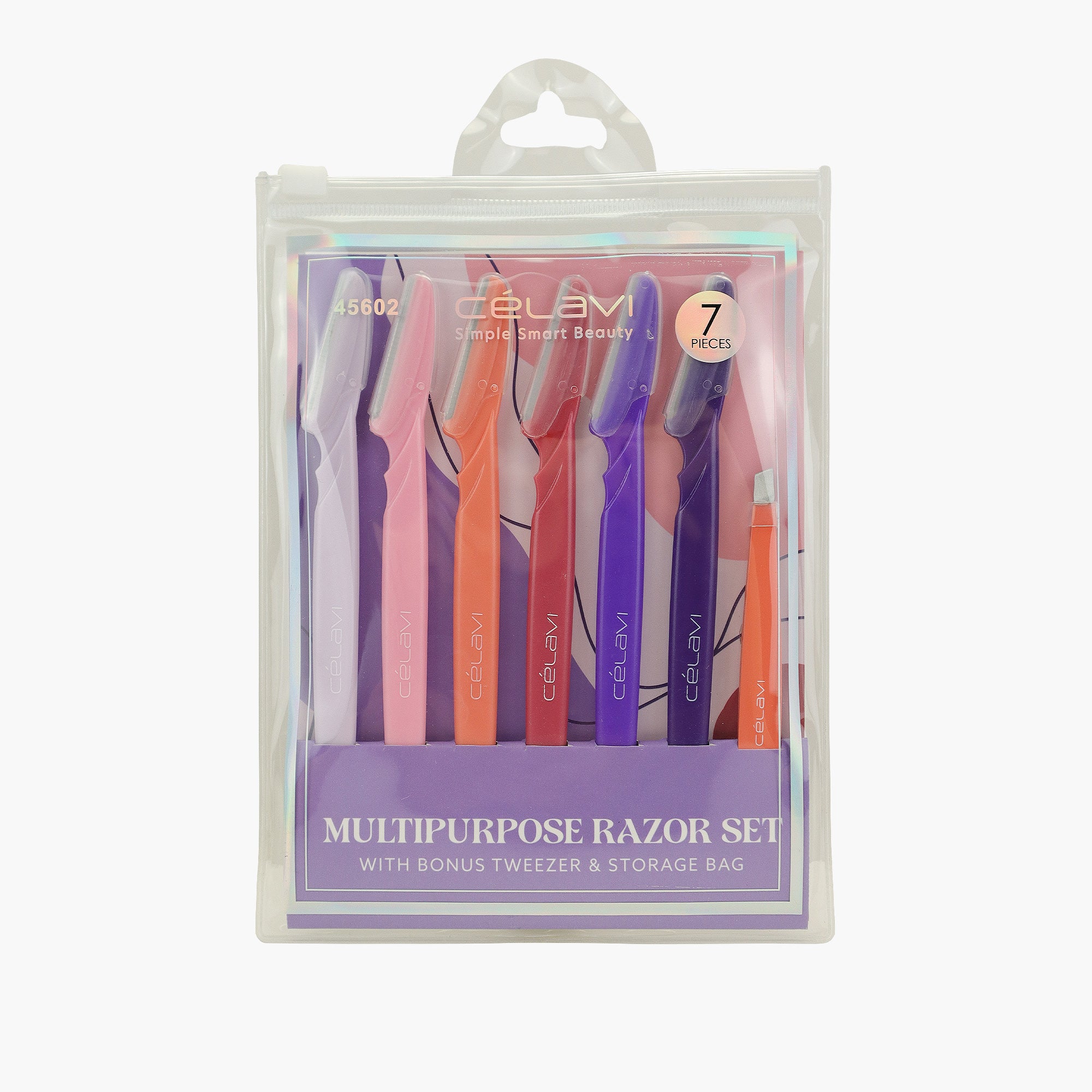 6PC RAZOR SET W/ TWEEZER