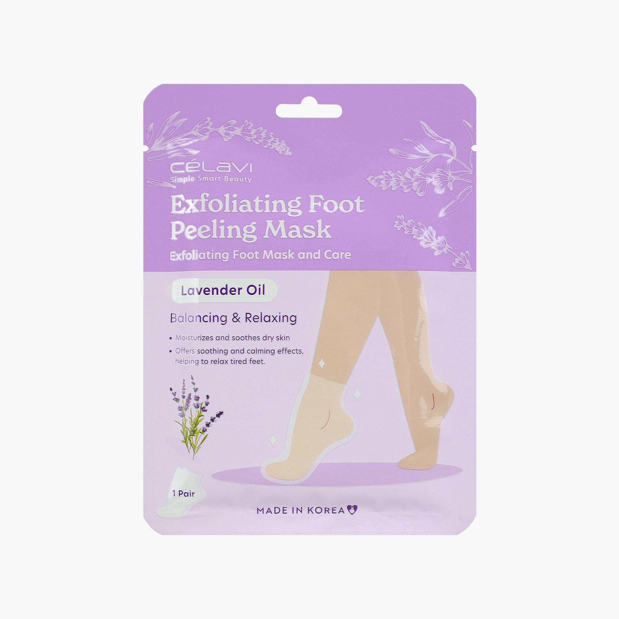 3PK EXFOLIATING FOOT PEELING MASK - LAVENDER