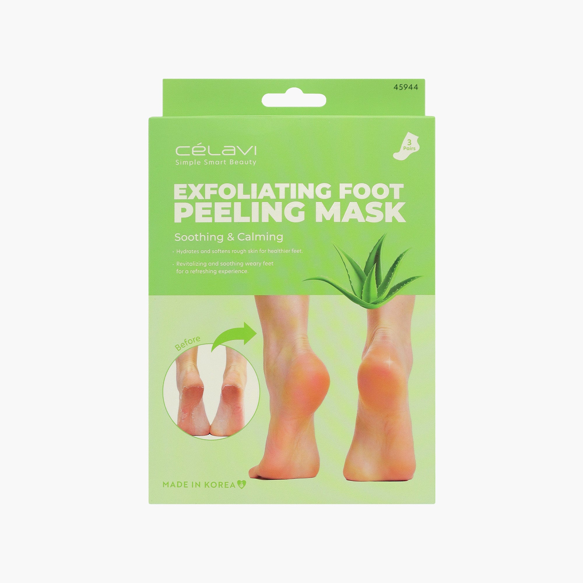 3PK EXFOLIATING FOOT PEELING MASK - ALOE