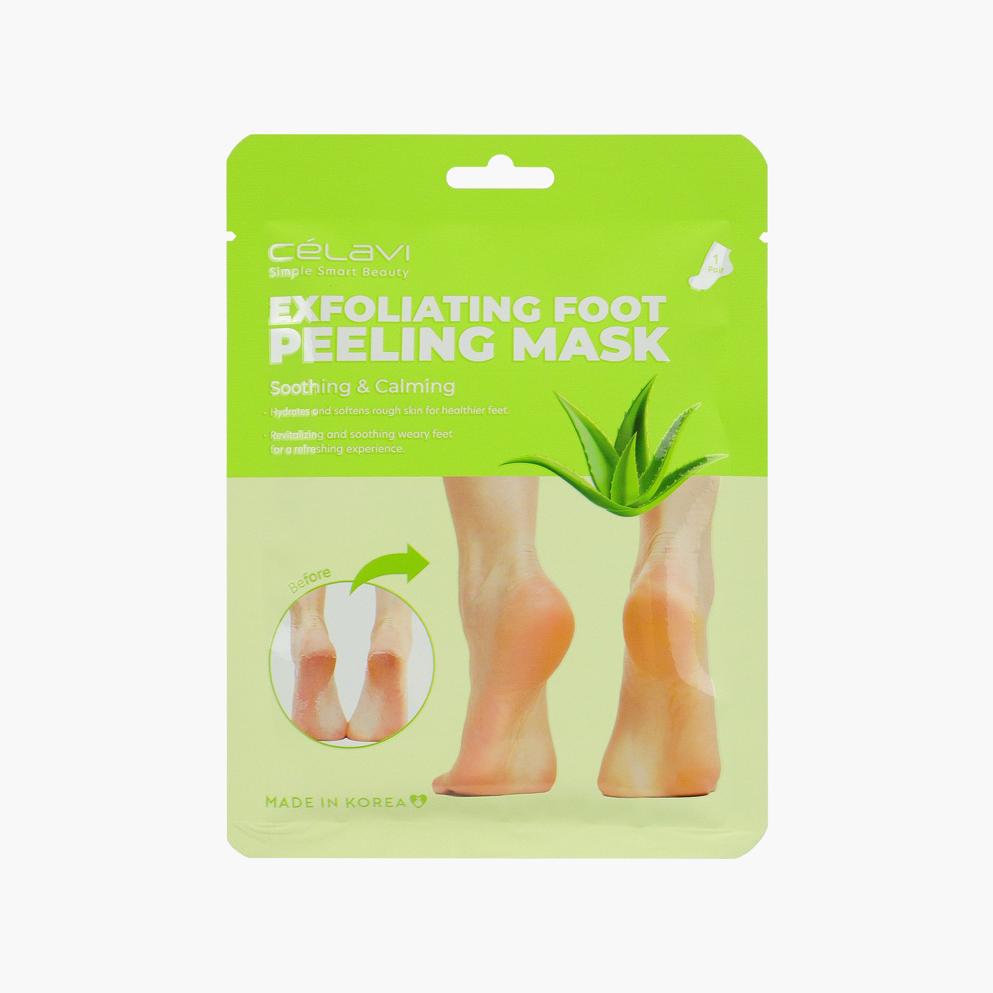 3PK EXFOLIATING FOOT PEELING MASK - ALOE