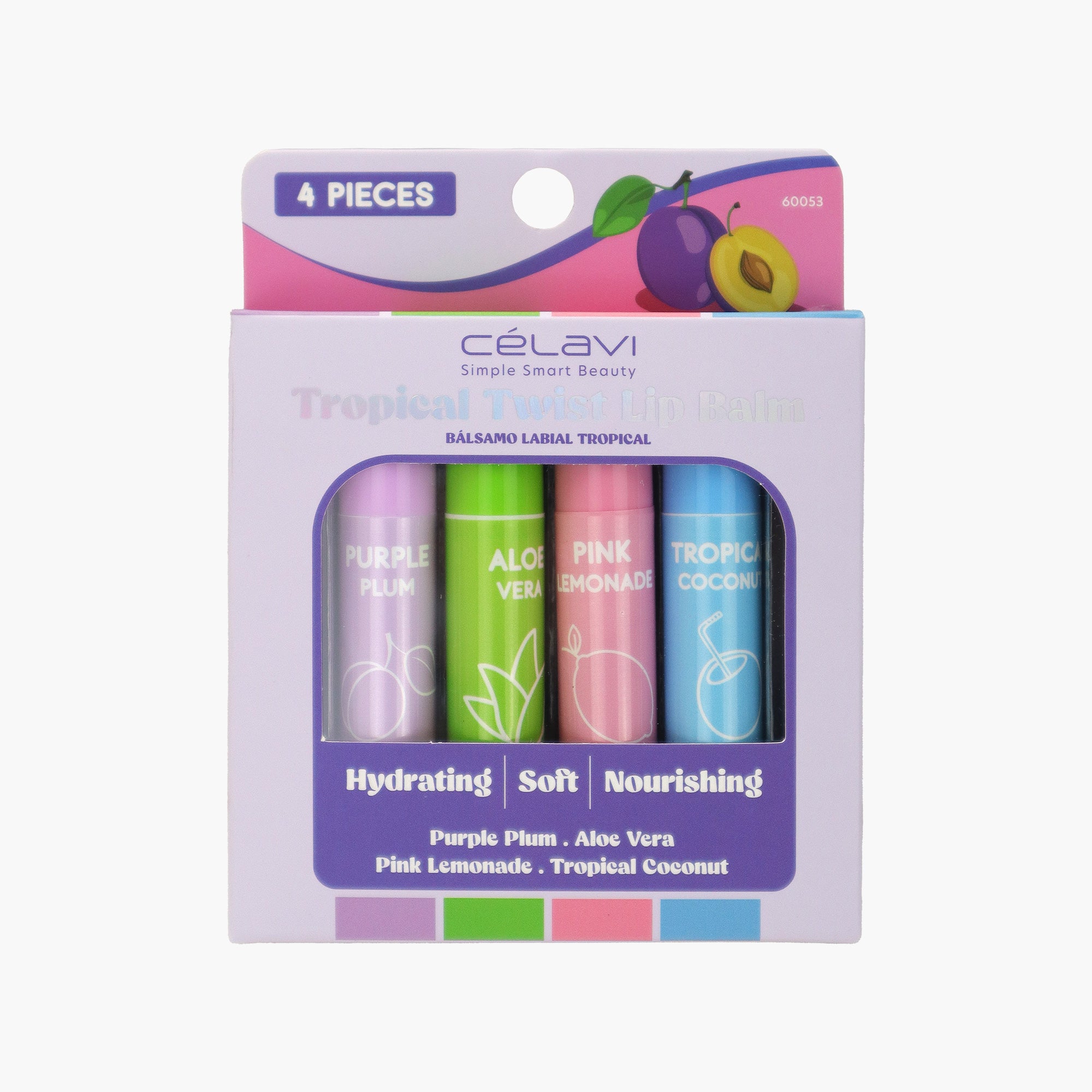 4PK TROPICAL TWIST LIP BALM